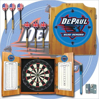 Trademark DePaul University Dart Cabinet with Darts and Board