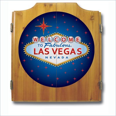 Trademark Las Vegas Dart Cabinet includes Darts and Board