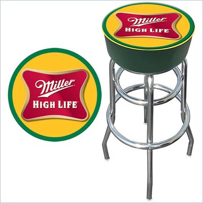 Trademark Retro Miller High Life Logo Padded Bar Stool