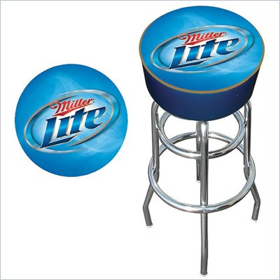 Trademark Retro Miller Lite Logo Padded Bar Stool