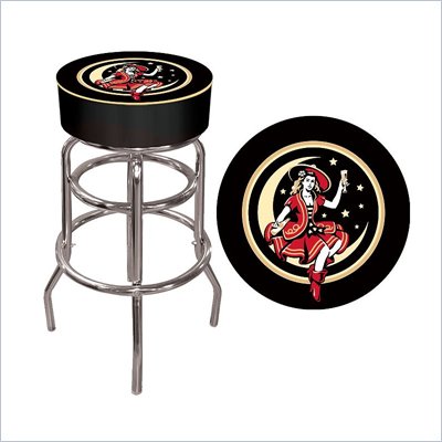 Trademark Global Miller High Life Girl in the Moon Vintage Padded Bar Stool