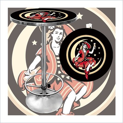 Trademark Global Miller High Life Girl in the Moon Vintage Pub Table