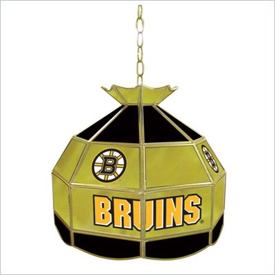 Trademark NHL Boston Bruins Stained Glass Tiffany Lamp - 16 inch diameter