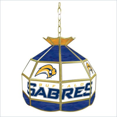 Trademark NHL Buffalo Sabers Stained Glass Tiffany Lamp - 16 inch diameter