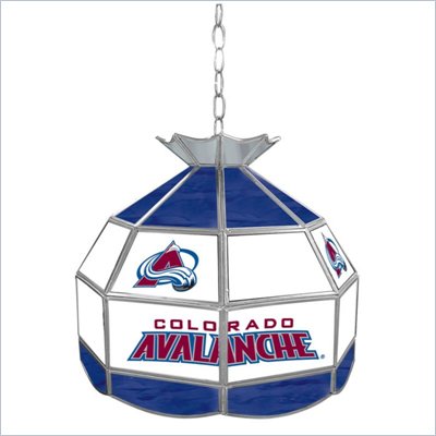 Trademark NHL Colorado Avalanche Stained Glass Tiffany Lamp - 16 inch diameter