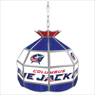 Trademark NHL Columbus Blue Jackets Stained Glass Tiffany Lamp - 16 inch diamete