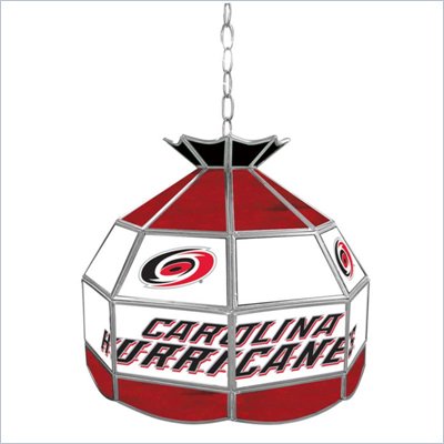 Trademark NHL Carolina Hurricanes Stained Glass Tiffany Lamp - 16 inch diameter