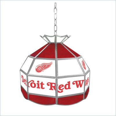 Trademark NHL Detroit Redwings Stained Glass Tiffany Lamp - 16 inch diameter