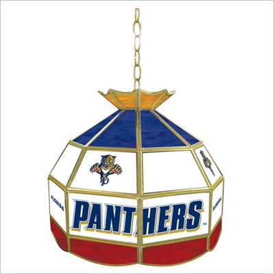 Trademark NHL Florida Panthers Stained Glass Tiffany Lamp - 16 inch diameter