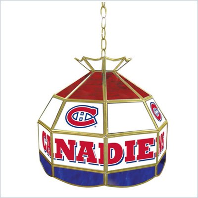 Trademark NHL Montreal Canadians Stained Glass Tiffany Lamp - 16 inch diameter