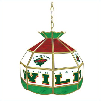 Trademark NHL Minnesota Wild Stained Glass Tiffany Lamp - 16 inch diameter