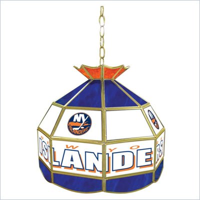 Trademark NHL New York Islanders Stained Glass Tiffany Lamp - 16 inch diameter