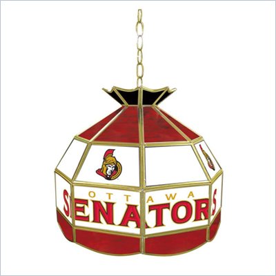 Trademark NHL Ottawa Senators Stained Glass Tiffany Lamp - 16 inch diameter
