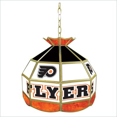 Trademark NHL Philadelphia Flyers Stained Glass Tiffany Lamp - 16 inch diameter