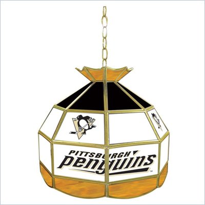 Trademark NHL Pittsburgh Penguins Stained Glass Tiffany Lamp - 16 inch