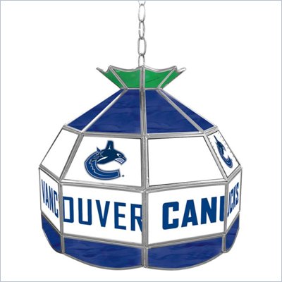 Trademark NHL Vancouver Canucks Stained Glass Tiffany Lamp - 16 inch diameter