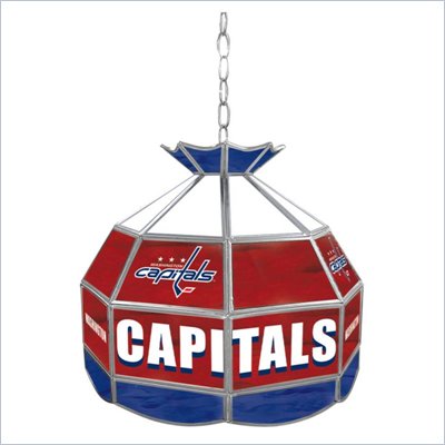 Trademark NHL Washington Capitals Stained Glass Tiffany Lamp - 16 inch diameter