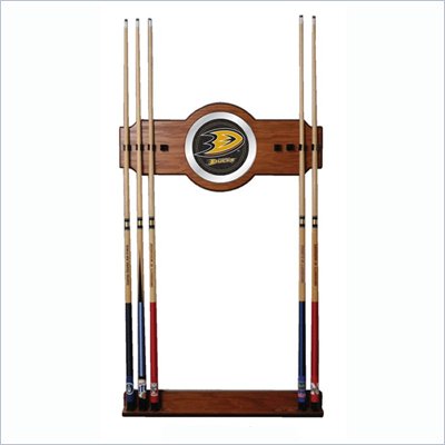 Trademark NHL Anaheim Ducks 2 piece Wood and Mirror Wall Cue Rack