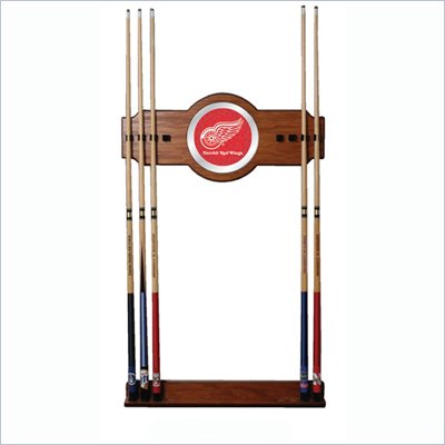 Trademark NHL Detroit Redwings 2 piece Wood and Mirror Wall Cue Rack