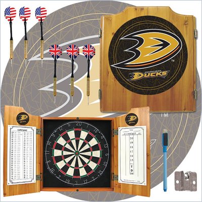Trademark NHL Anaheim Ducks Dart Cabinet includes Darts and Board