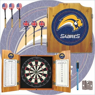 Trademark NHL Buffalo Sabers Dart Cabinet includes Darts and Board