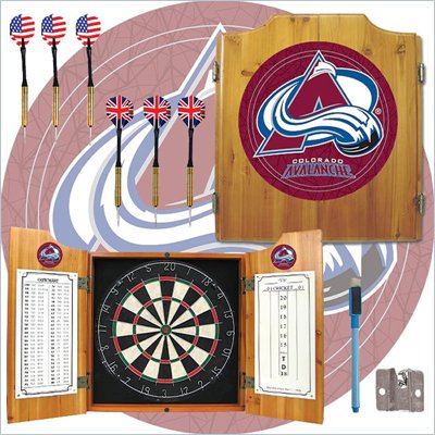 Trademark NHL Colorado Avalanche Dart Cabinet includes Darts and Board