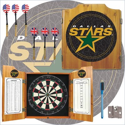 Trademark NHL Dallas Stars Dart Cabinet includes Darts and Board