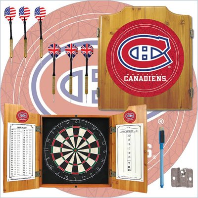 Trademark NHL Montreal Canadians Dart Cabinet includes Darts and Board