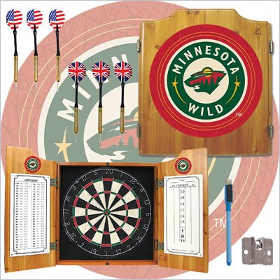Trademark NHL Minnesota Wild Dart Cabinet includes Darts and Board