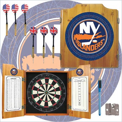 Trademark NHL New York Islanders Dart Cabinet includes Darts and Board