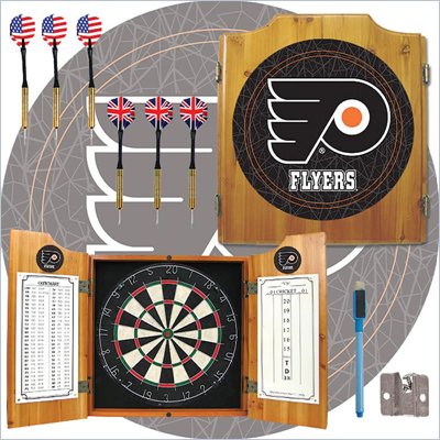 Trademark NHL Philadelphia Flyers Dart Cabinet includes Darts and Board