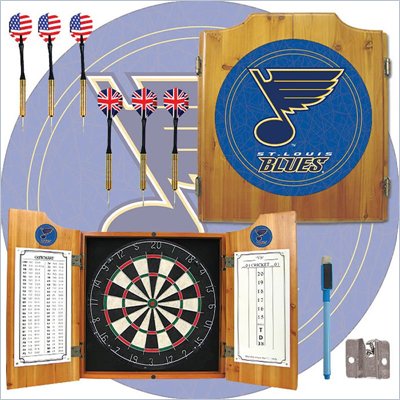 Trademark NHL St. Louis Blues Dart Cabinet includes Darts and Board