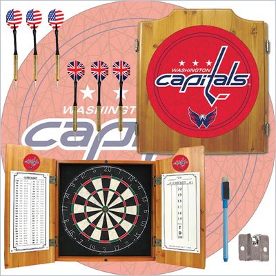 Trademark NHL Washington Capitals Dart Cabinet includes Darts and Board
