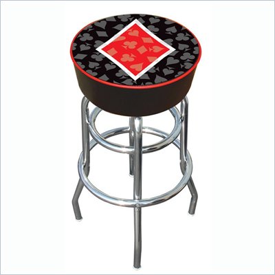 Trademark Retro Four Aces Diamond Logo Padded Bar Stool