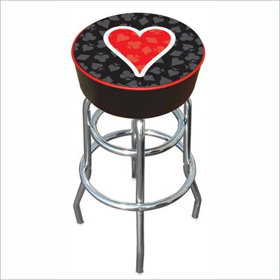 Trademark Retro Four Aces Heart Logo Padded Bar Stool