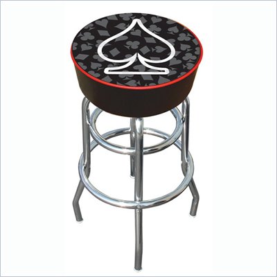 Trademark Retro Four Aces Spade Logo Padded Bar Stool