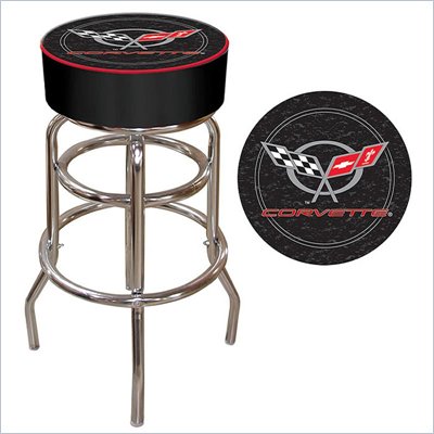 Trademark Retro Corvette C5 Padded Bar Stool - Black