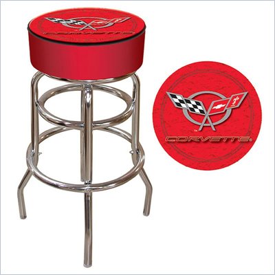 Trademark Retro Corvette C5 Padded Bar Stool - Red