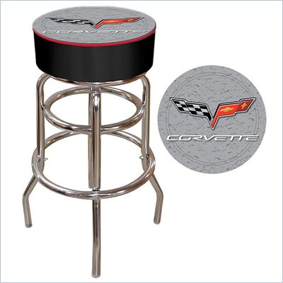 Trademark Retro Corvette C6 Padded Bar Stool - Silver