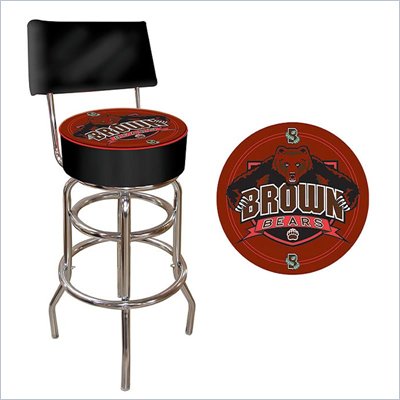 Trademark Retro Brown University Padded Bar Stool with Back