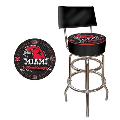 Trademark Retro Miami University Ohio Padded Bar Stool with Back