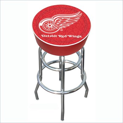 Trademark Global Retro 30"H NHL Detroit Redwings Padded Bar Stool