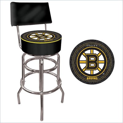 Trademark Retro NHL Boston Bruins Padded Bar Stool with Back