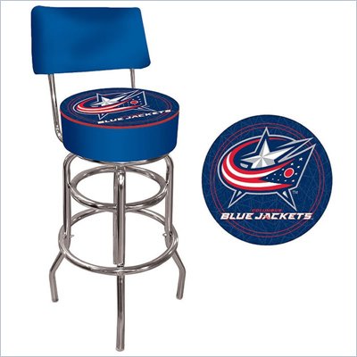Trademark Retro NHL Columbus Blue Jackets Padded Bar Stool with Back