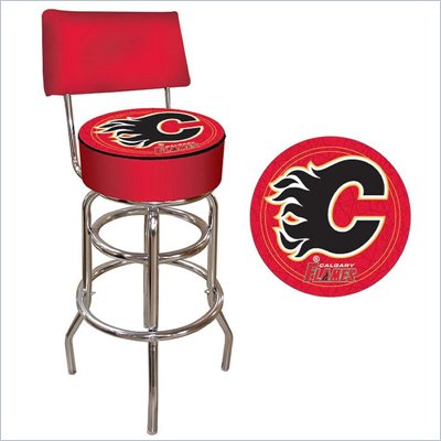 Trademark Retro NHL Calgary Flames Padded Bar Stool with Back