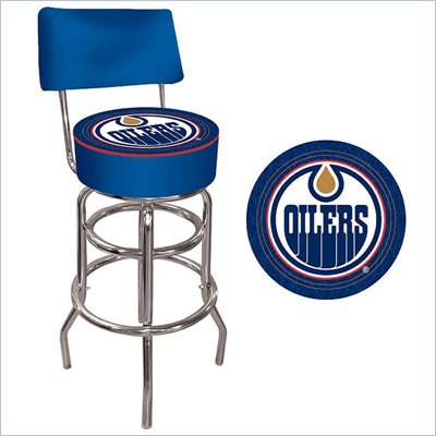 Trademark Retro NHL Edmonton Oilers Padded Bar Stool with Back
