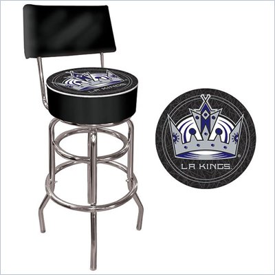 Trademark Retro NHL Los Angeles Kings Padded Bar Stool with Back