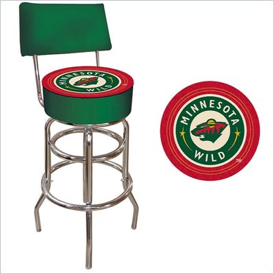 Trademark Retro NHL Minnesota Wild Padded Bar Stool with Back