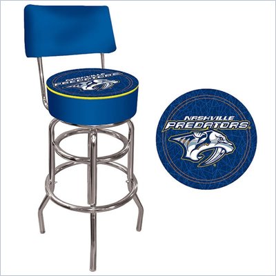 Trademark Retro NHL Nashville Predators Padded Bar Stool with Back