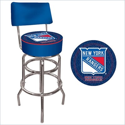 Trademark Retro NHL New York Rangers Padded Bar Stool with Back